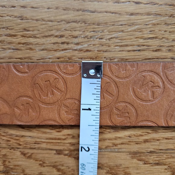 MICHAEL Michael Kors Women's Brown Monogram Embossed Leather Belt Size M - Picture 10 of 12